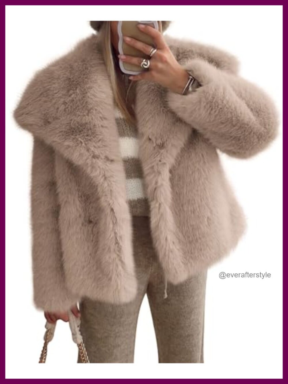 Womens Faux Fur Coat Long Sleeve Button Lapel Winter Jacket with Pockets